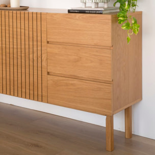 Buffet Haiku -tableau en tôle naturelle-couleur chêne naturel 150 x 85 x 40 cm