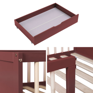 Lit pour enfant 190x90cm terracotta avec tiroirs ADAM