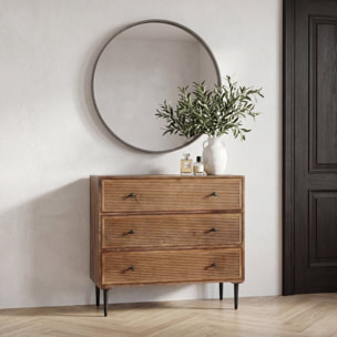 Commode Boreal -bois massif de manguier-couleur noyer 90 x 85 x 45 cm