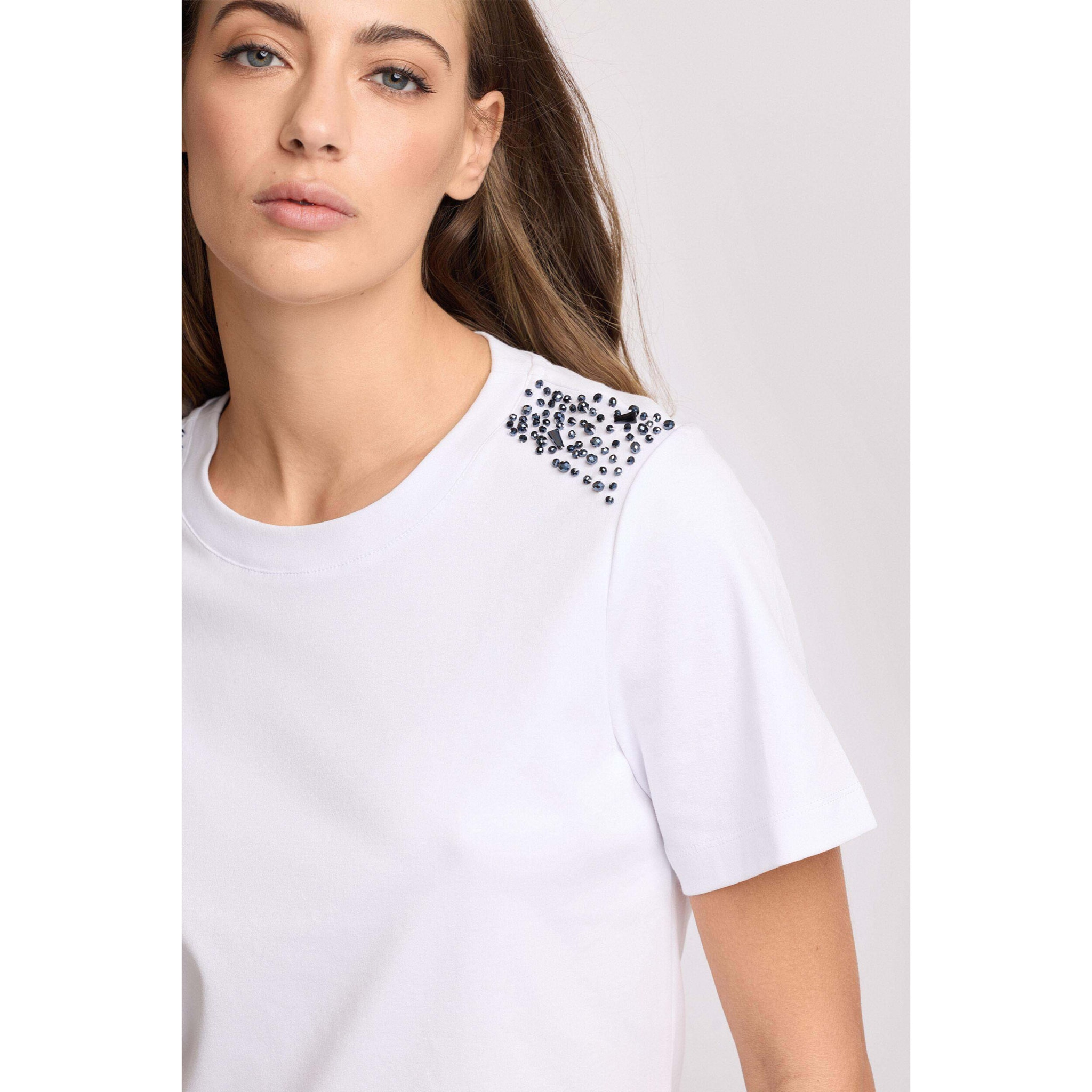 Kocca - T-shirt con applicazioni gioiello Donna, Tinta unita, Girocollo