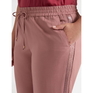 Fiorella Rubino - Pantaloni con bordi ricamati - Rosa cipria