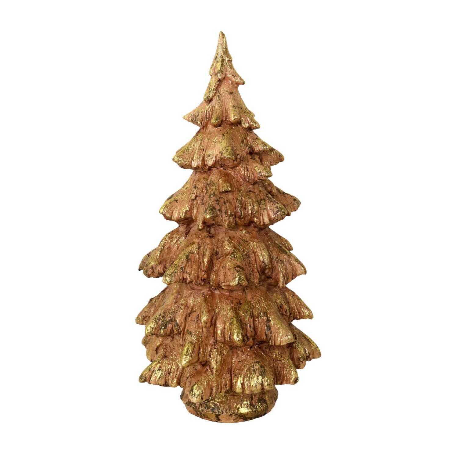 Albero in resina rosa glitter oro cm ø20h39