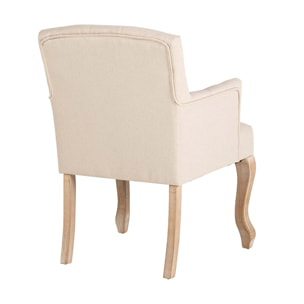Butaca Lino Beige Capit. Patas Madera 59x62x85 Cm