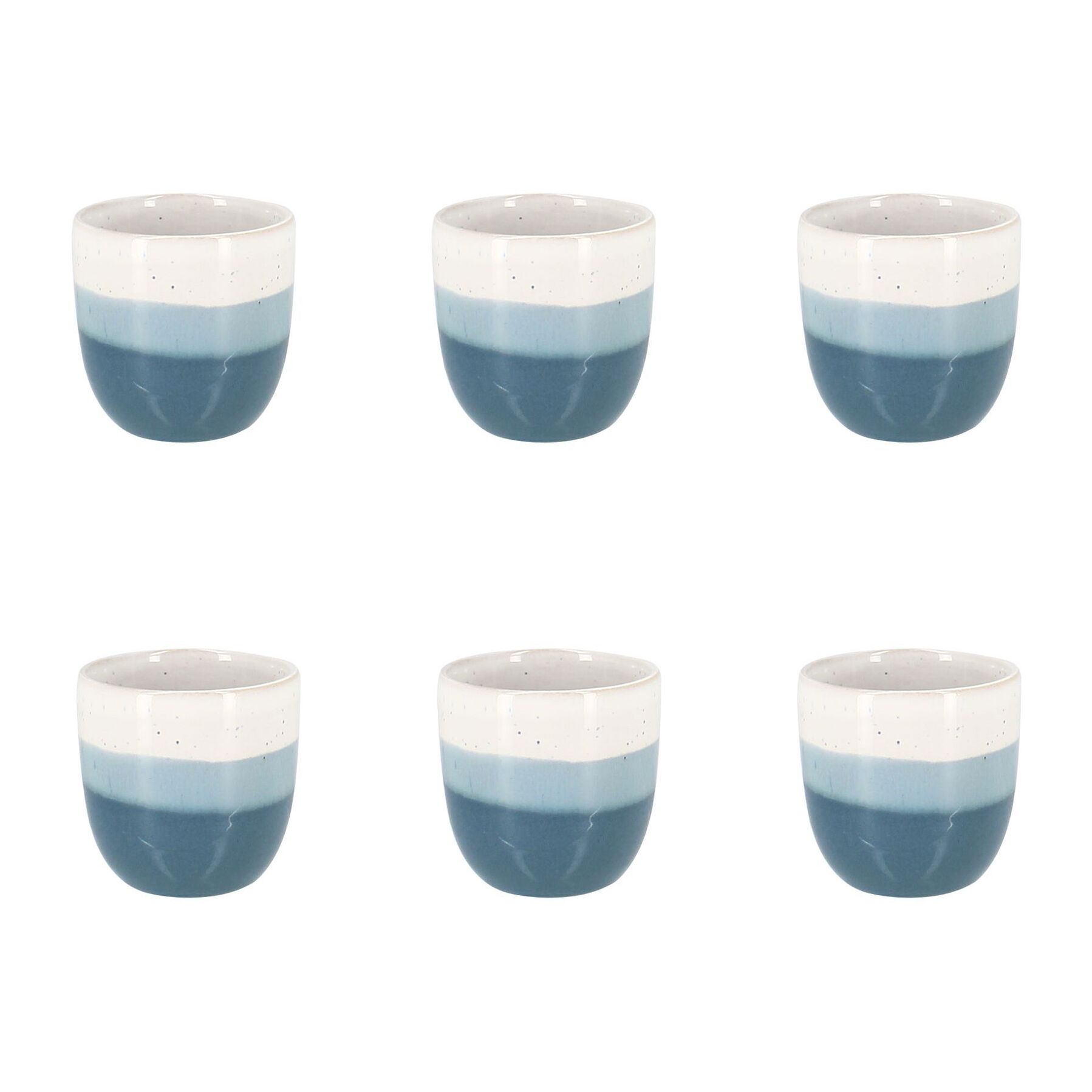 Lot de 6 tasses expresso bleus en grès 11cl RIGA