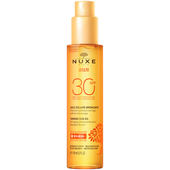 Huile solaire bronzante haute protection SPF30 - Nuxe Sun - Tous types de peaux - 150ml