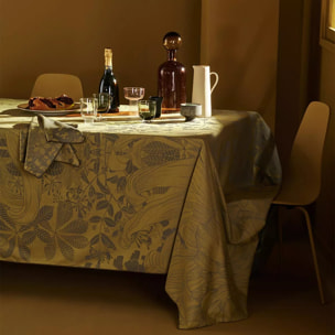 Chemin de table pur coton anti tache motif jacquard Super nature or pale