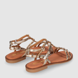 Sandalias - Oro - Tacón: Bajo