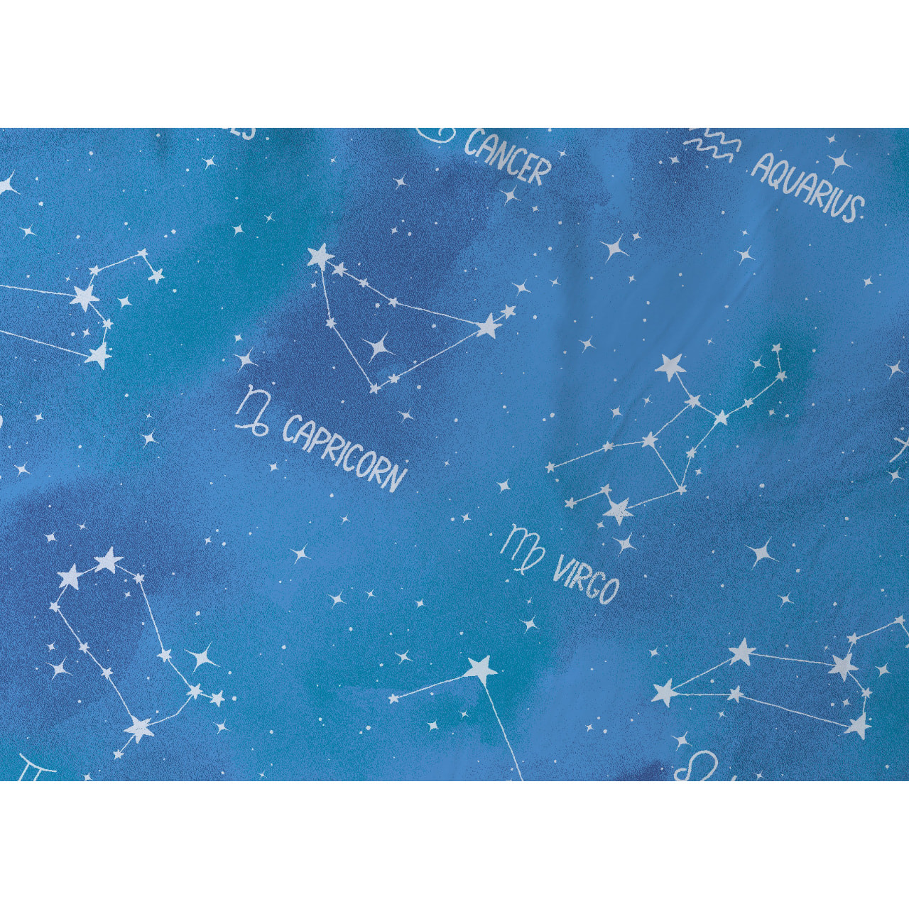 Completo Lenzuola In 100% Cotone Disegno Zodiaco GI