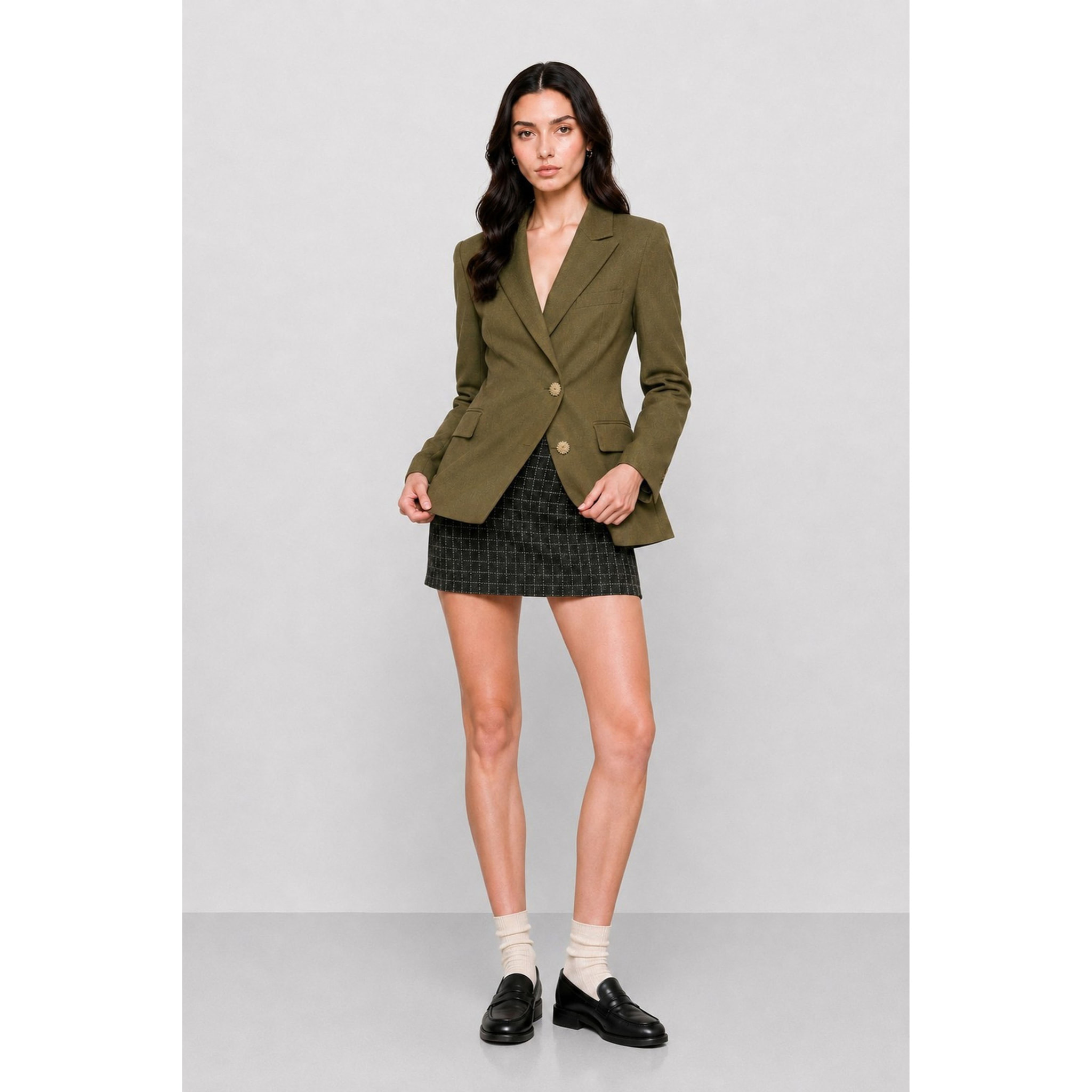 Kocca - Gonna da donna con motivo a quadri in cotone e lana vergine Donna