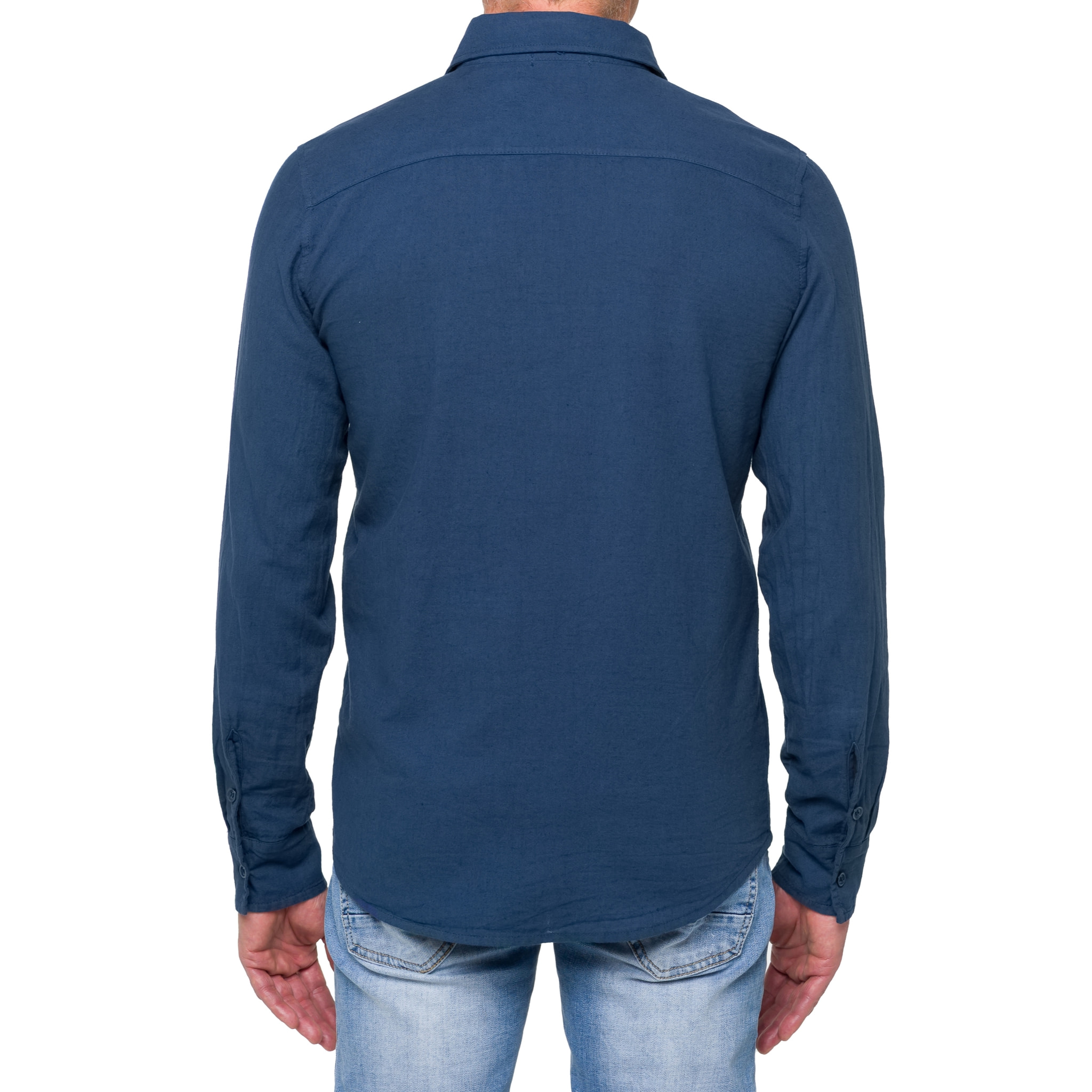 Camicia in lino Hot Buttered Saunders Blu denim