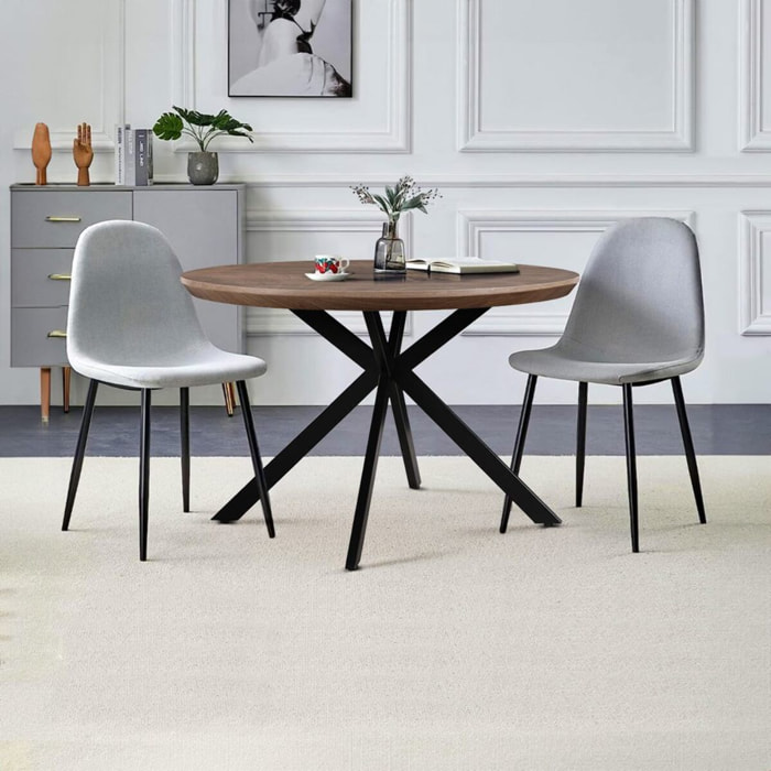 Tavolo da pranzo tondo 120 cm con top rovere - Gabry