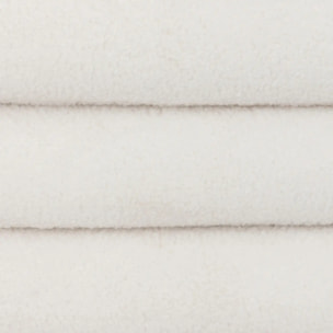 Pouf coffre bouclette Guilia blanc 59x45cm