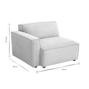 Module d'angle gauche pour canapé en tissu chenille beige SPLIT