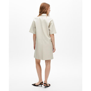 Vestito Mini Dritto Effetto Pelle