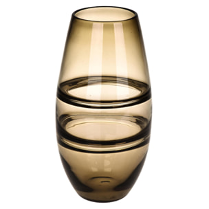 Vaso Decorato Con Linee. Altezza 33 Cm - Pezzi 1 - 17X33X17cm - Colore: Marrone - Bianchi Dino - Decori Casa E Complementi