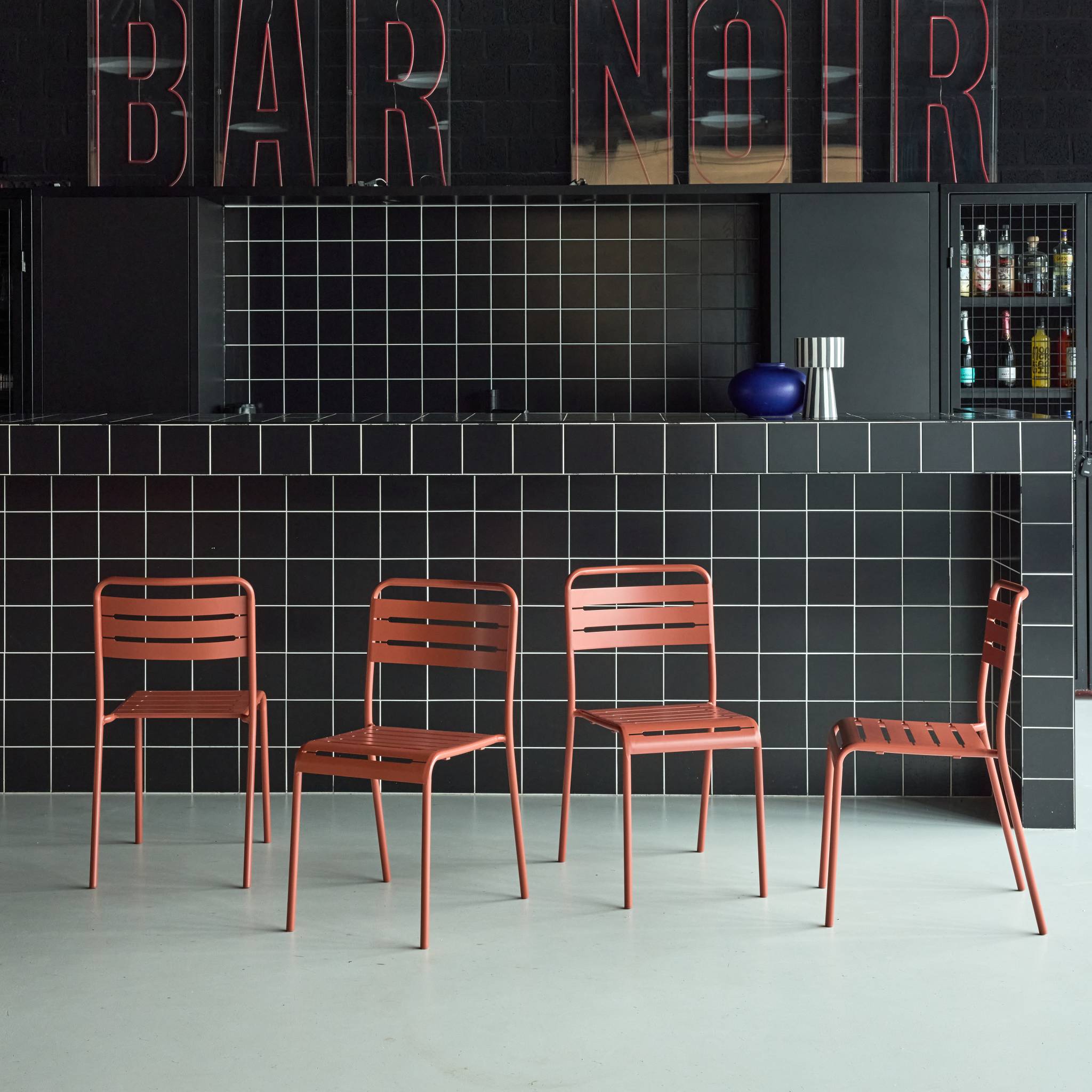 Chaise de jardin acier (lot de 4) AMÉLIA