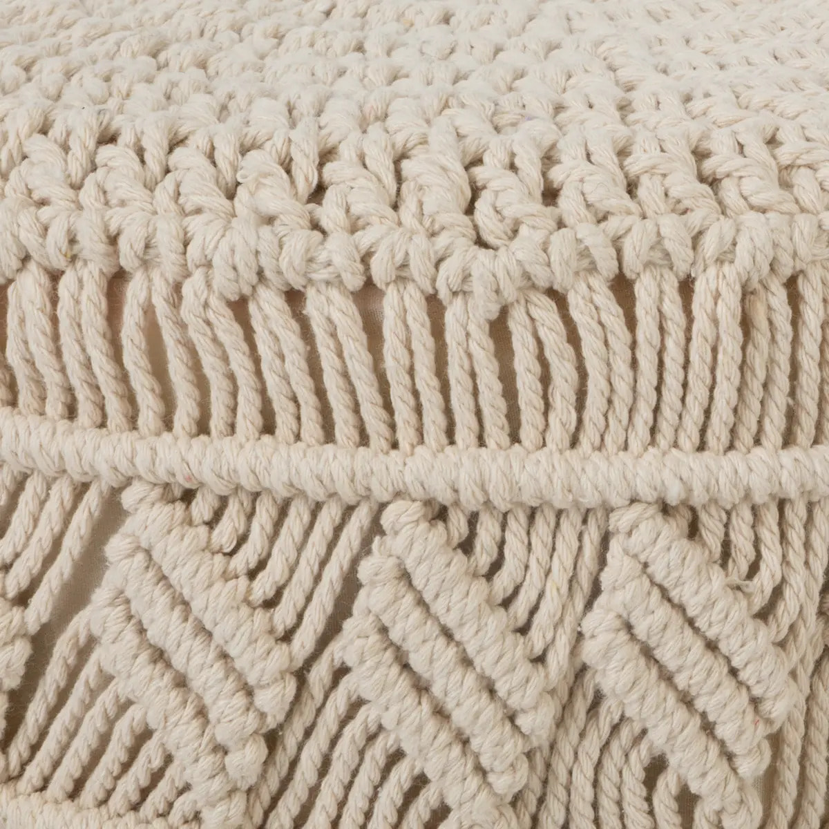 Tabouret macramé et bois