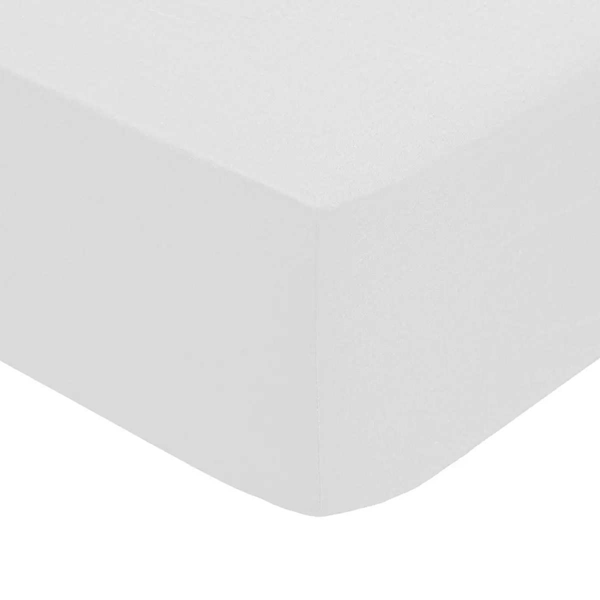 Drap-housse - percale - blanc - 160x200 cm