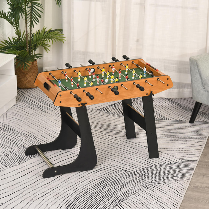 Baby-foot table de Babyfoot pliable dim. 98L x 42l x 62H cm 2 balles fournies MDF imitation bois et noir