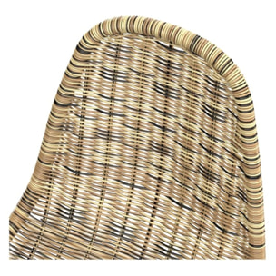 Lot de 2 chaises de bar de jardin 76 cm en résine tressée marron - Tiptur