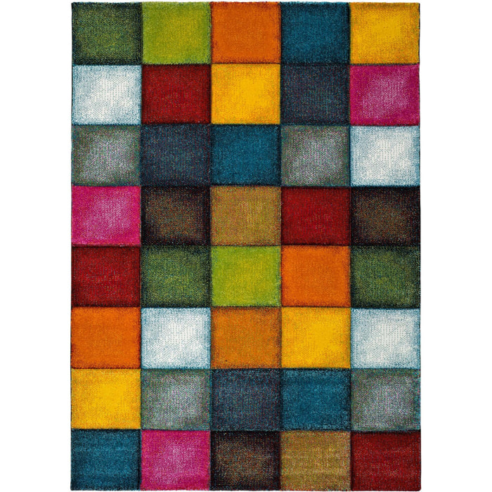 Alfombra geomÃ©trica Matrix multicolor, varias medidas disponibles