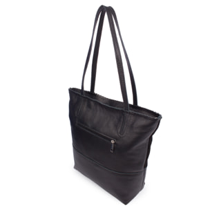 Bellino Bolso Tote Mujer. Piel auténtica Gamuza y Dollaro.