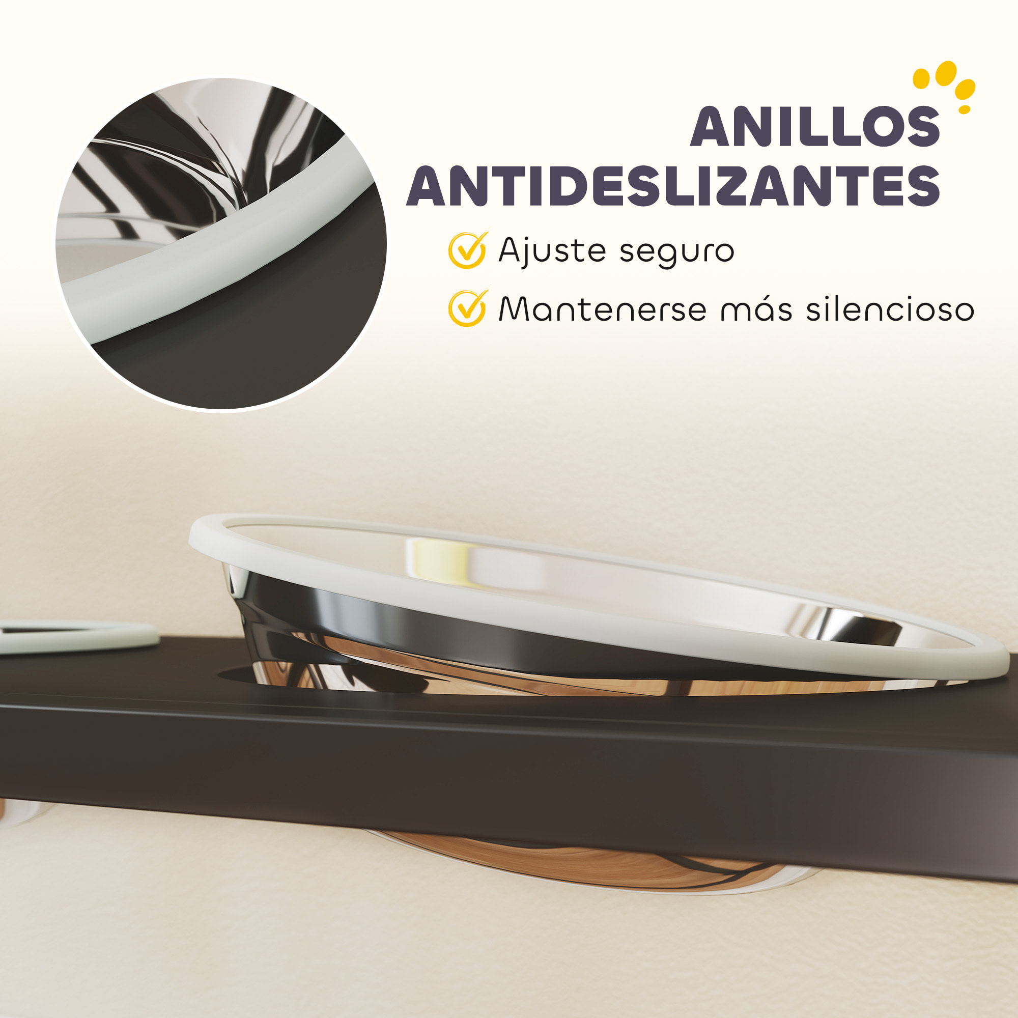 Comedero Perro Elevado con Cajón de Tela, Cuencos Elevados con 2 Cuencos de Acero Inoxidable 2x800 ml, Altura Ajustable, 2 Estantes, para Perros Pequeños y Medianos, Negro