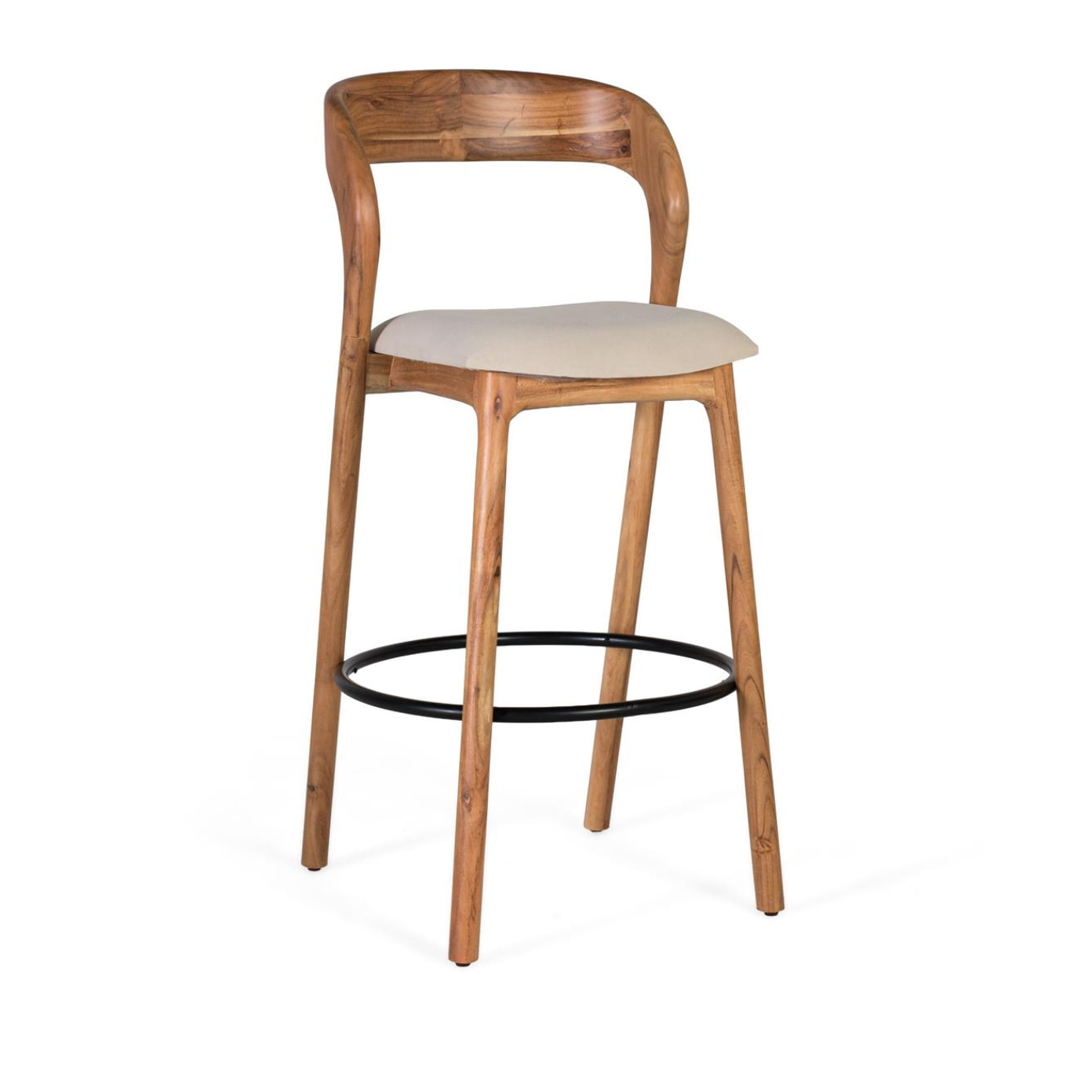 Taburete de Madera de Acacia 45 Cm Estilo Contemporáneo