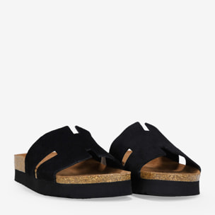 Sandalias de piel negras con suela bio