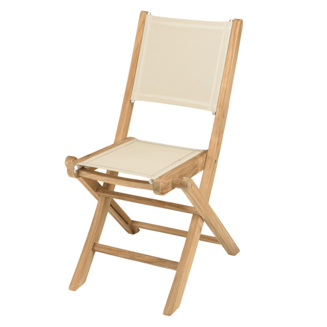 FUN - Ensemble de jardin avec table en bois teck et textilène 10/12 pers.