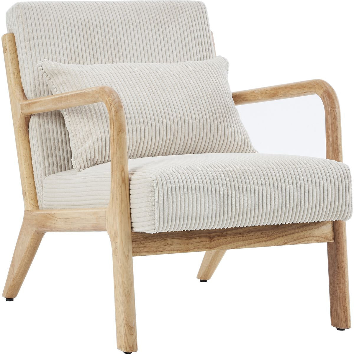 Fauteuil en bois et velours côtelé - LANNA