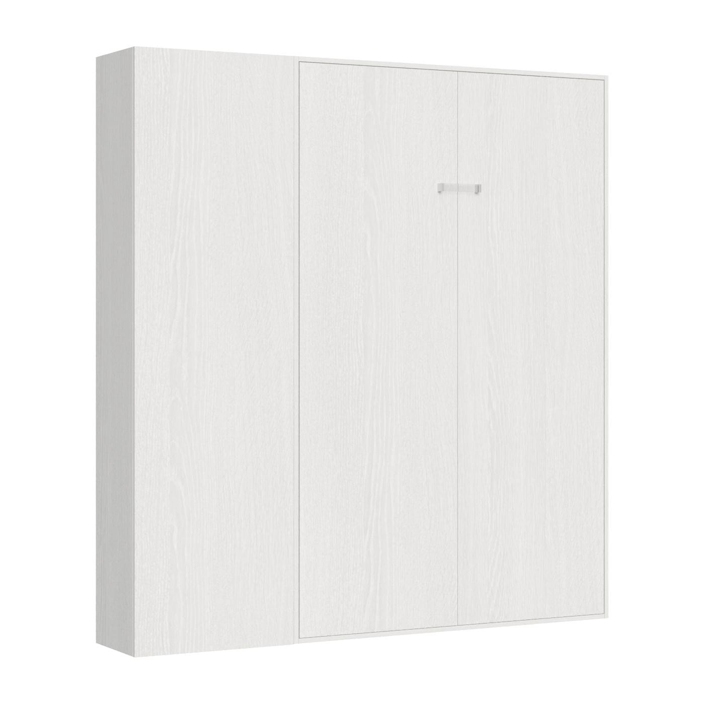 Cama abatible 120 vertical Kentaro con columna Fresno Blanco