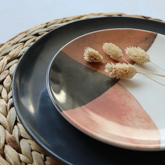 Lot de 6 assiettes à dessert en grès 19cm GAIA