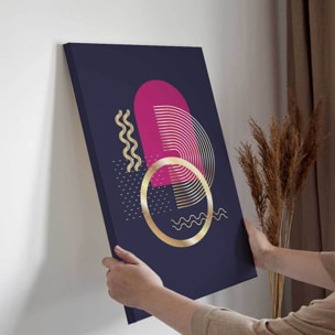 Tableau géométrique anneau doré fond violet Toile imprimée