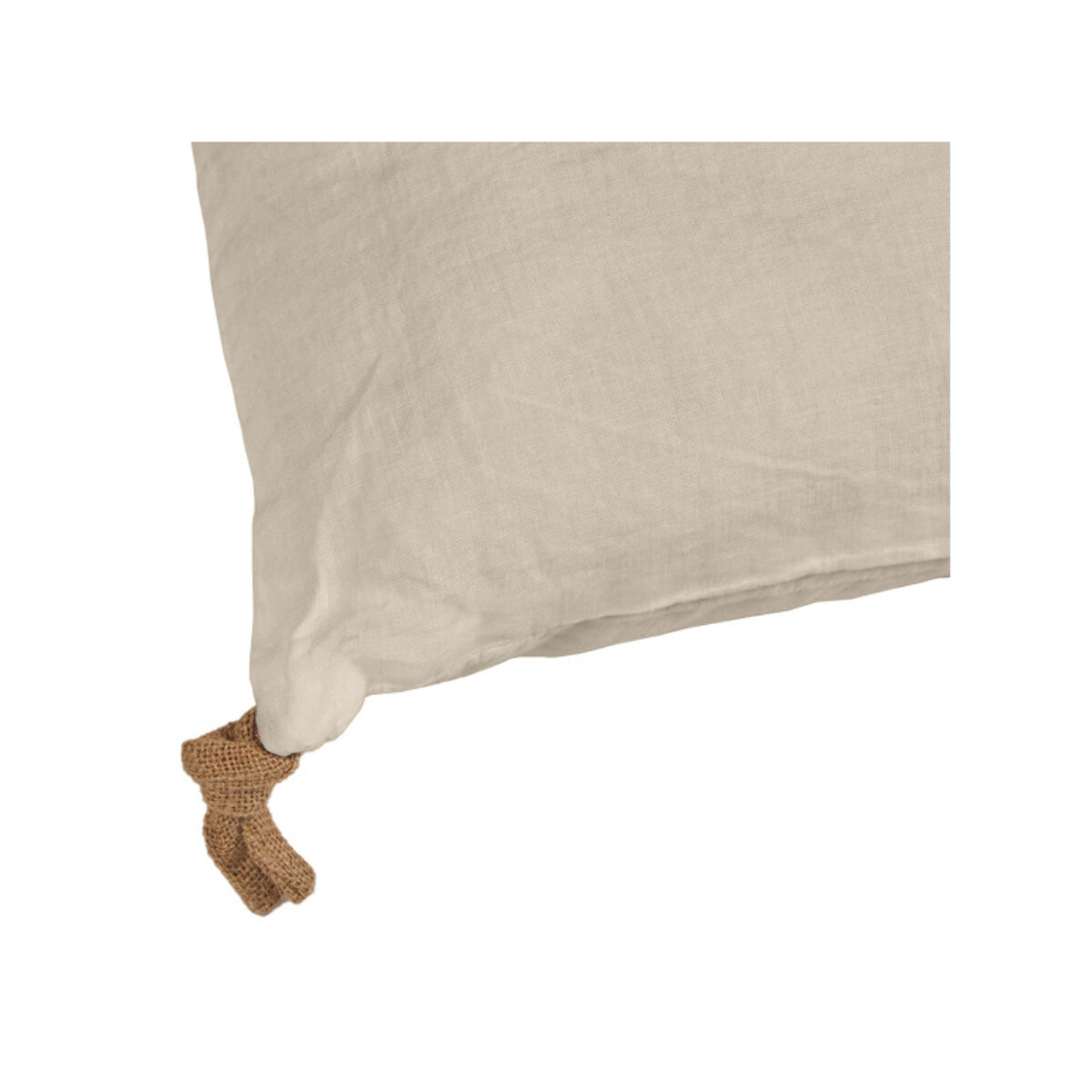 Coussin 40 x 60 cm en lin lavé avec 4 nouettes en jute - SOLINE