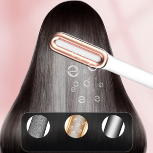 Spazzola lisciatrice per capelli da 50W. 9 livelli di calore da 120°C a 210°C.