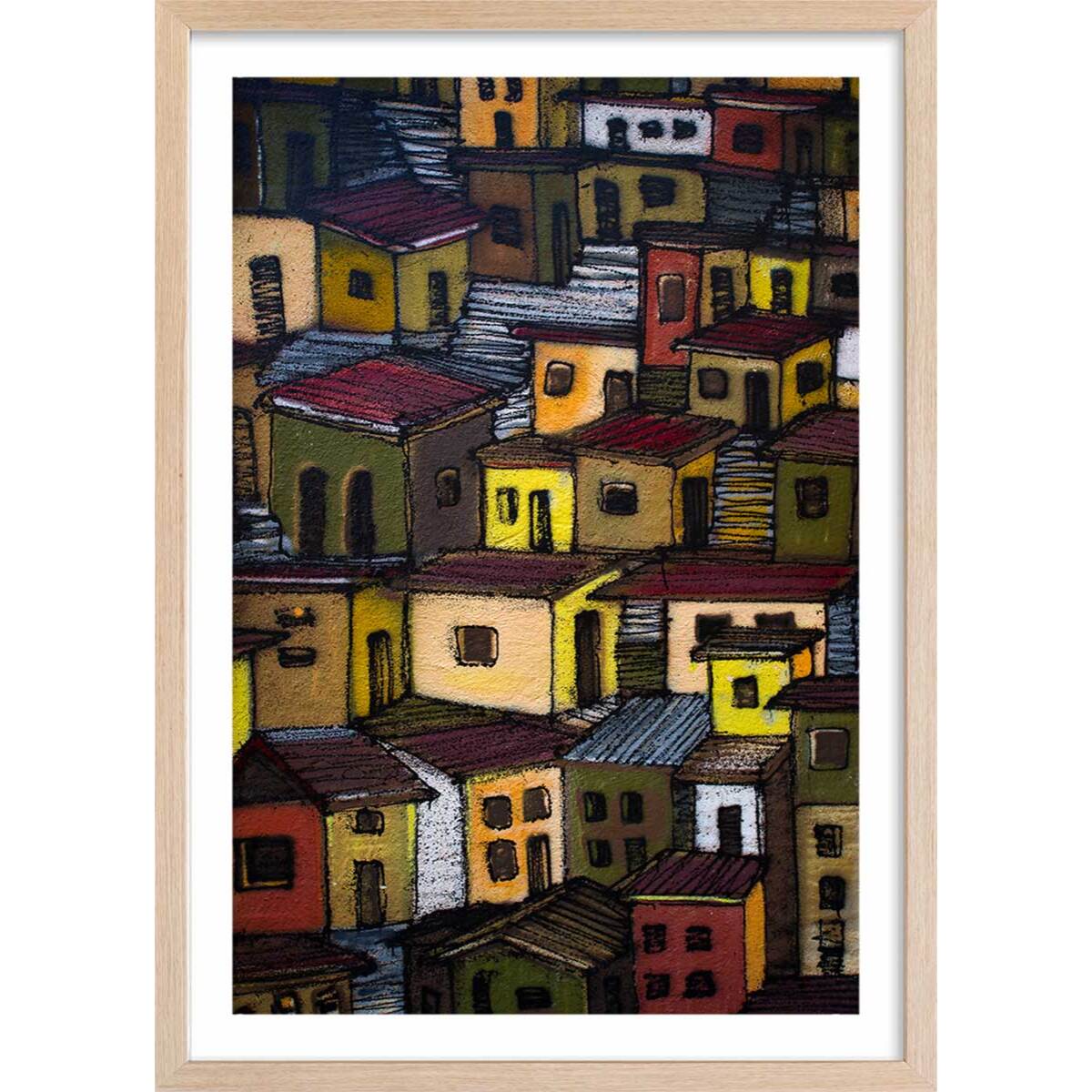 Affiche casa in mexico Affiche + cadre en bois - Chêne