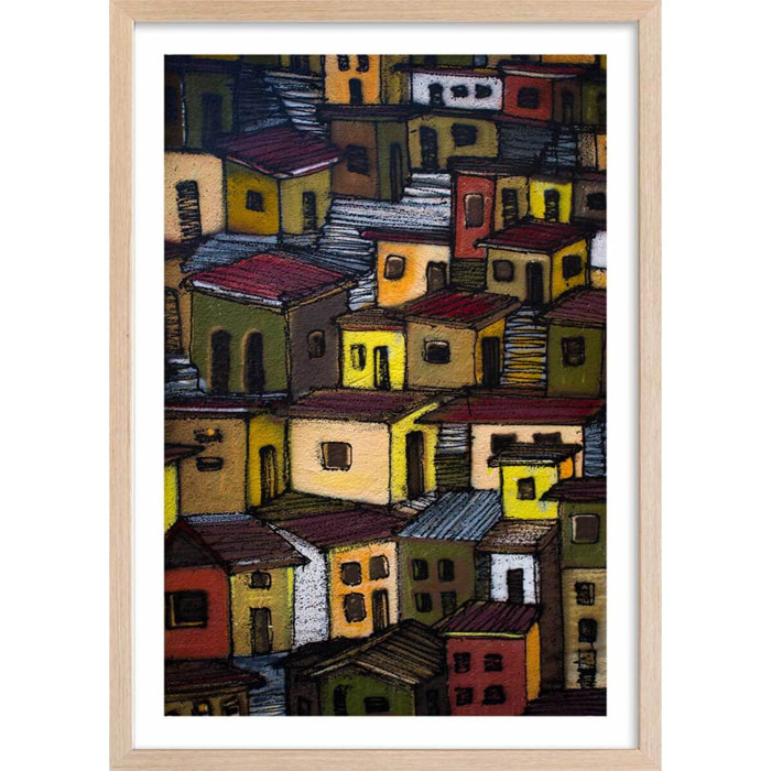 Affiche casa in mexico Affiche + cadre en bois - Chêne