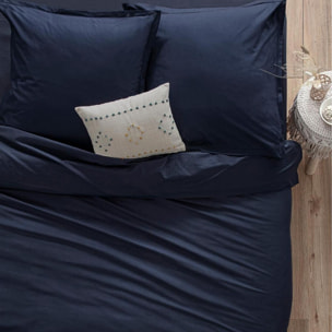 Housse de couette "Carina" coton bleu encre 140x200cm