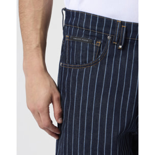 PHILIPP PLEIN Denim Shorts Pinstripe