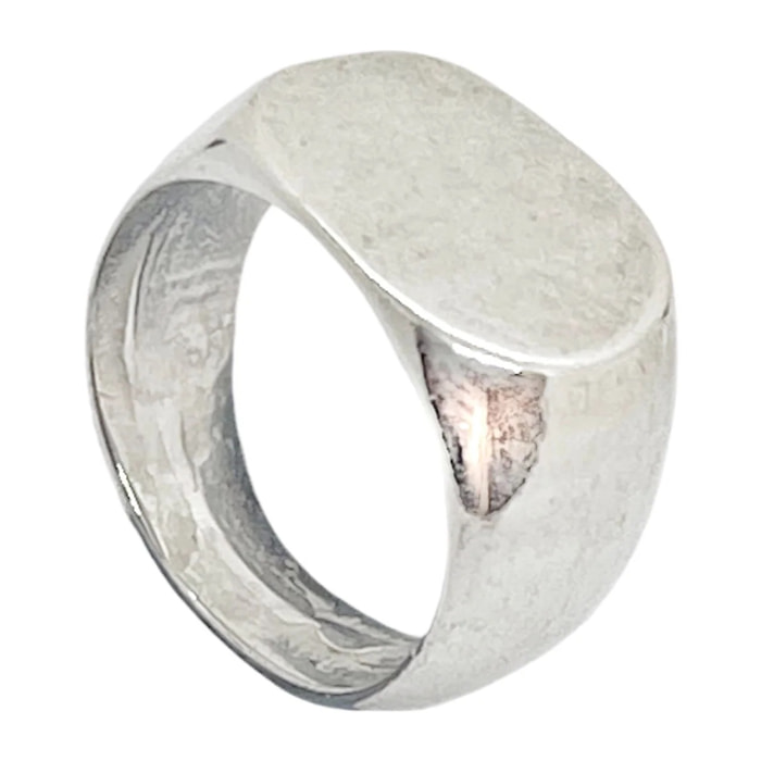 Anillo sello oval en plata 7 micras