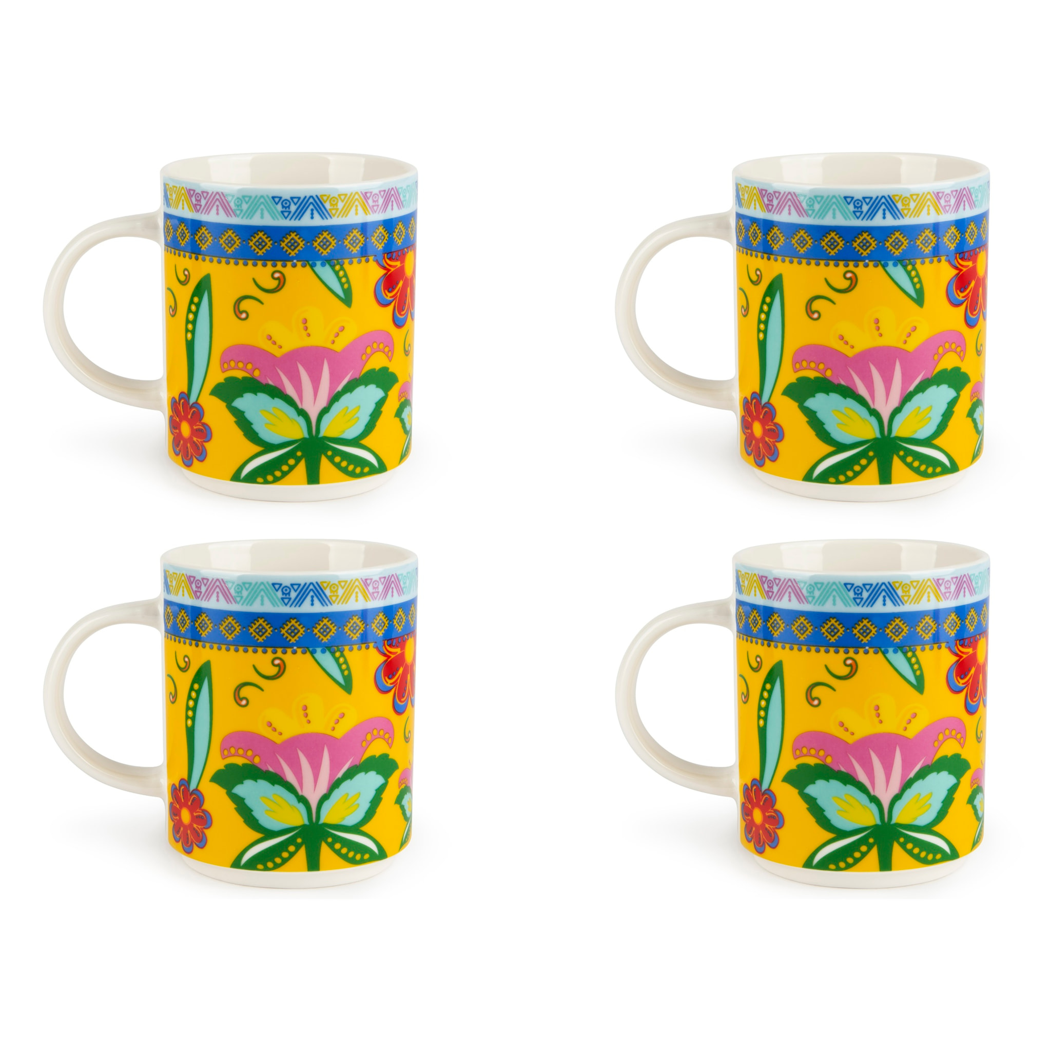 Set de 4 Mugs Excelsa – Gipsy Soul, New Bone China Multicolore