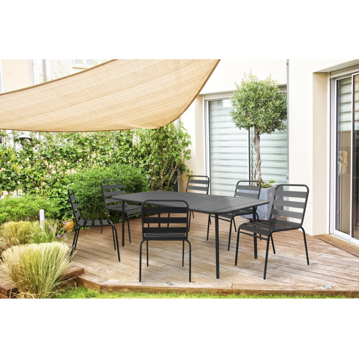 Table jardin en métal "Bilbao" - 180 x 90 x 71 cm - Gris