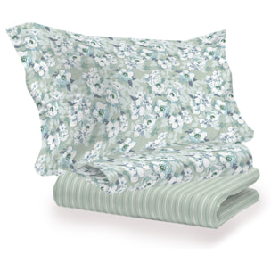 Completo letto indie verde in cotone 100% cotone