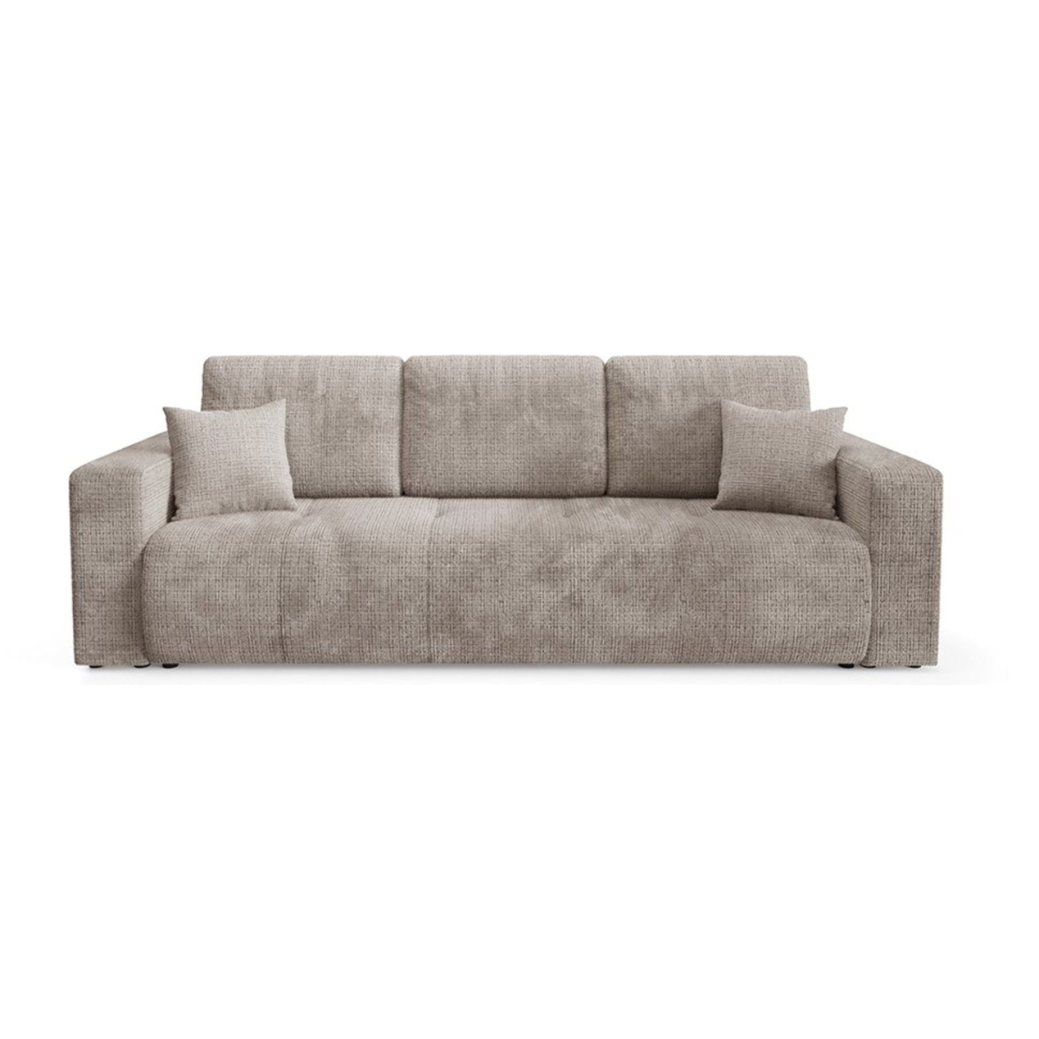 AURORE - Canapé 3 places en tissu texturé taupe