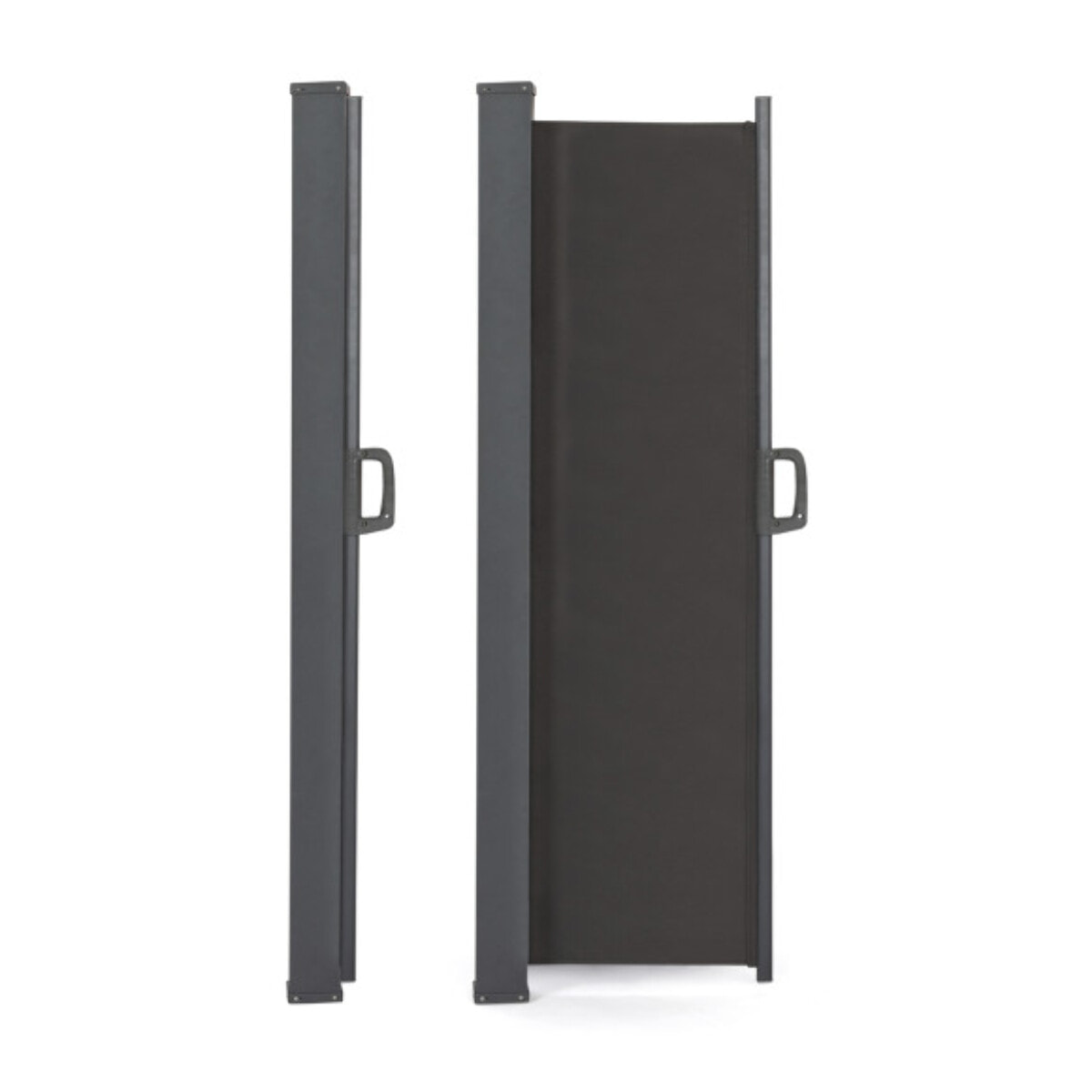 Paravent rétractable 400x200cm gris anthracite