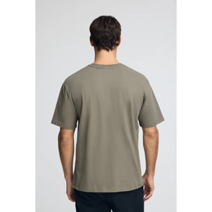 Camiseta verde militar de manga corta y logo engomado Polo Club
