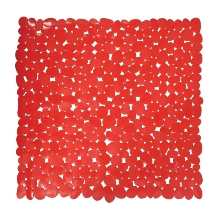 Tapis Fond de douche PVC GALETS 53x53cm Rouge MSV