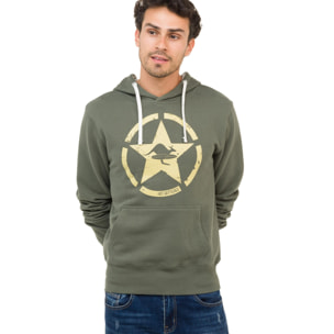 Felpa Hot Buttered Con Cappuccio GOLDENBREED Verde Militare