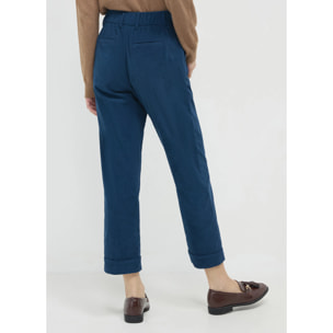 Pantalone con risvolto effetto velluto